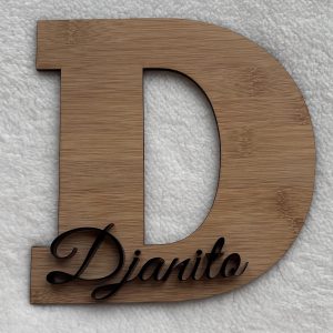 Houten bamboe letter met naam