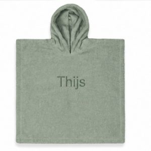 Poncho badstof Stone green